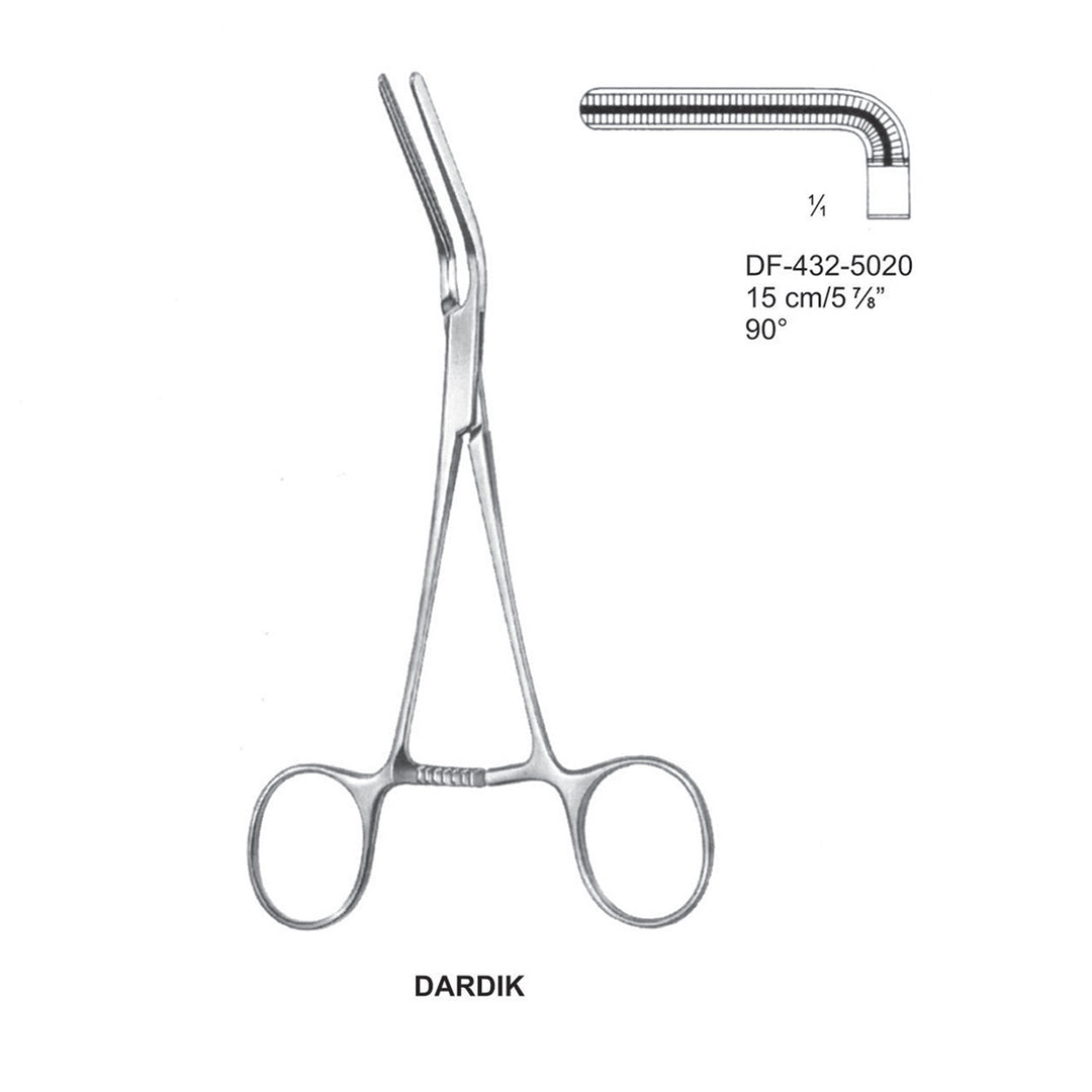 Dardik Atrauma Multi Purpose Vascular Clamps 15Cm,  90 Degrees (DF-432-5020) by Dr. Frigz