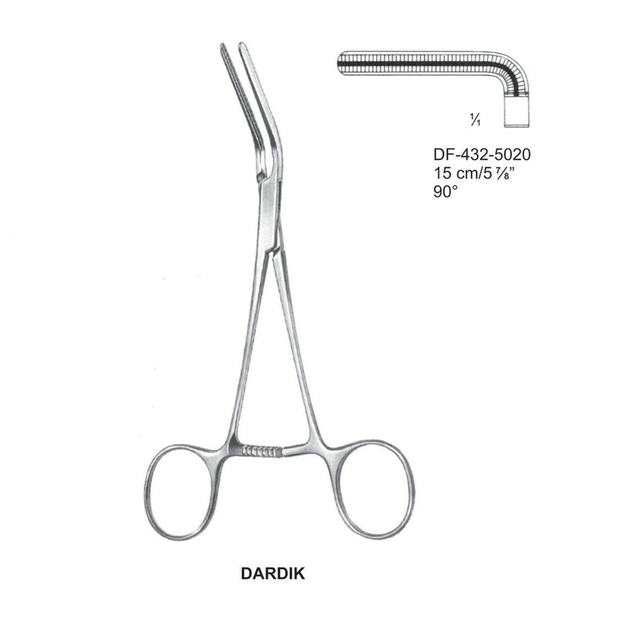 Dardik Atrauma Multi Purpose Vascular Clamps 15Cm,  90 Degrees (DF-432-5020) by Dr. Frigz