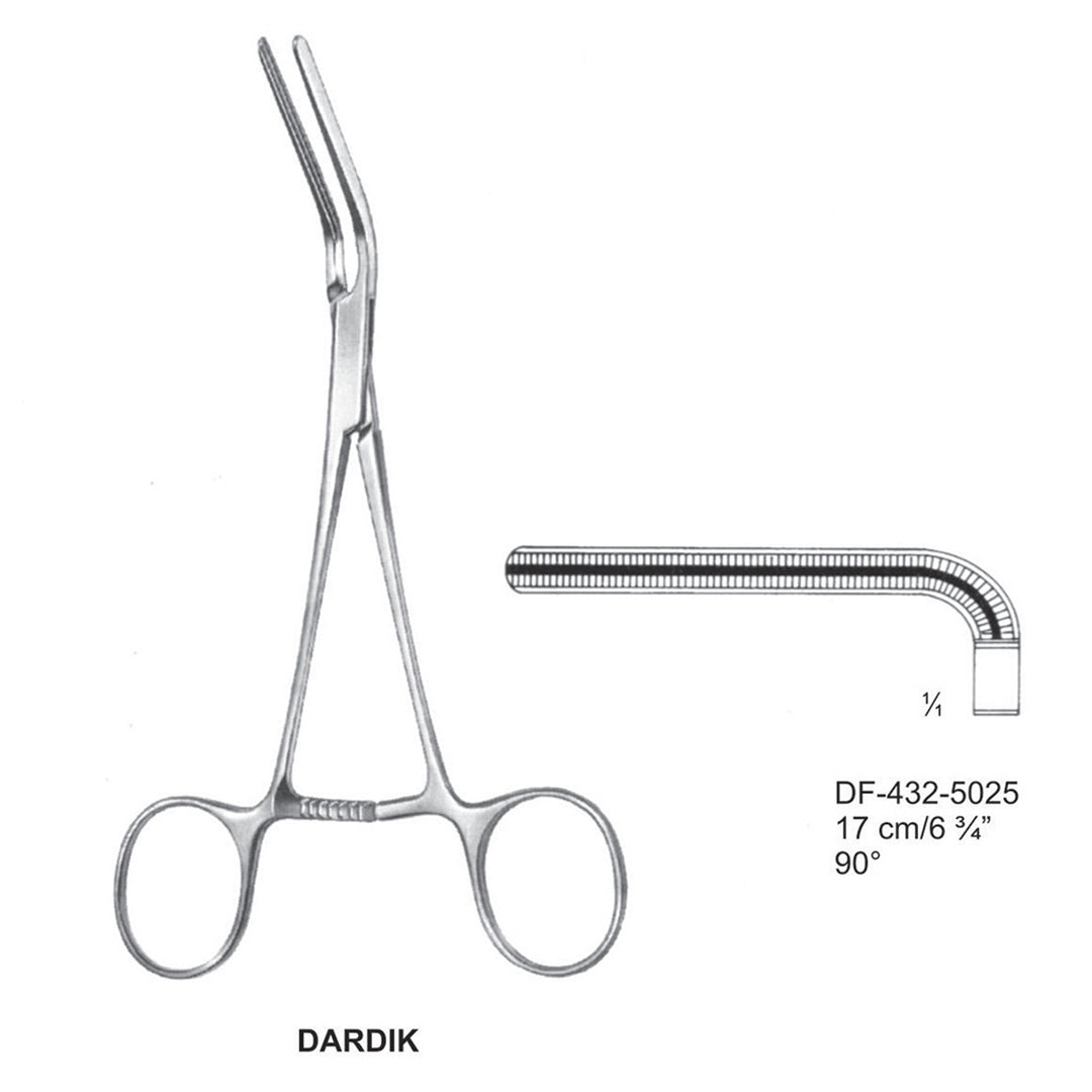 Dardik Atrauma Multi Purpose Vascular Clamps 17Cm,  90 Degrees (DF-432-5025) by Dr. Frigz