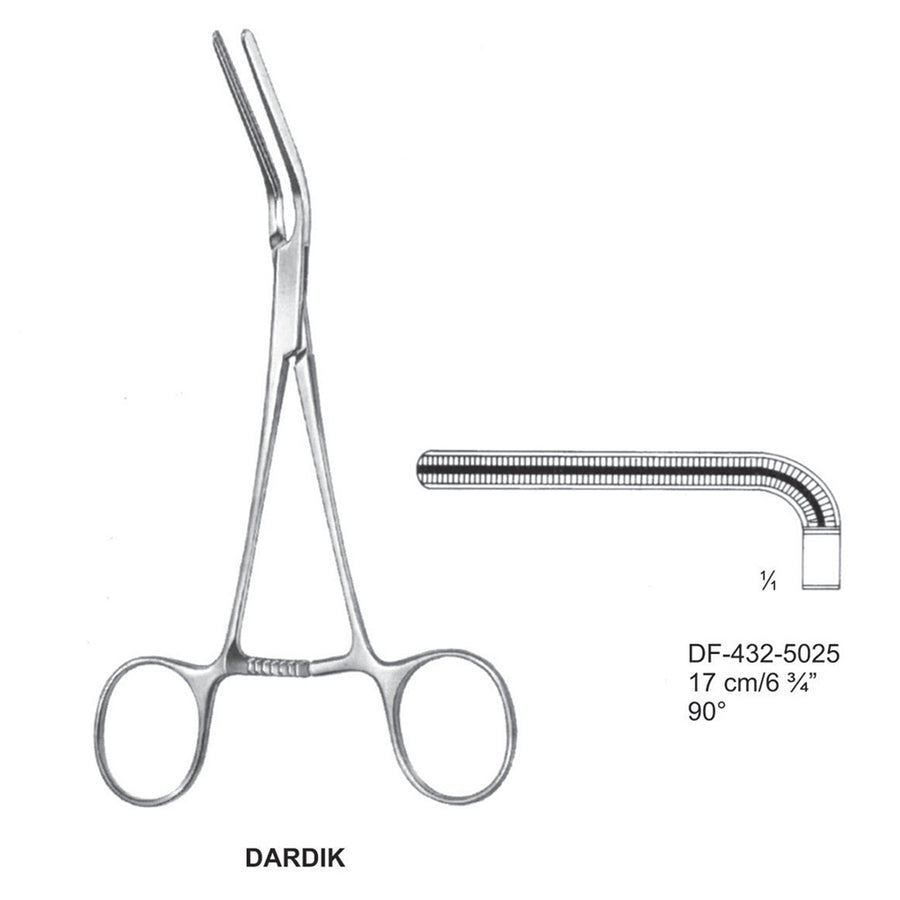 Dardik Atrauma Multi Purpose Vascular Clamps 17Cm,  90 Degrees (DF-432-5025) by Dr. Frigz