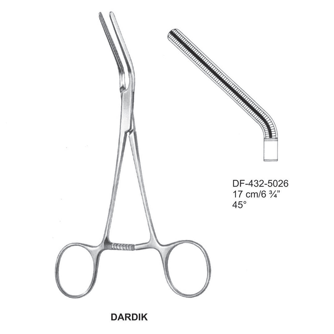 Dardik Atrauma Multi Purpose Vascular Clamps 17Cm,  45 Degrees (DF-432-5026) by Dr. Frigz