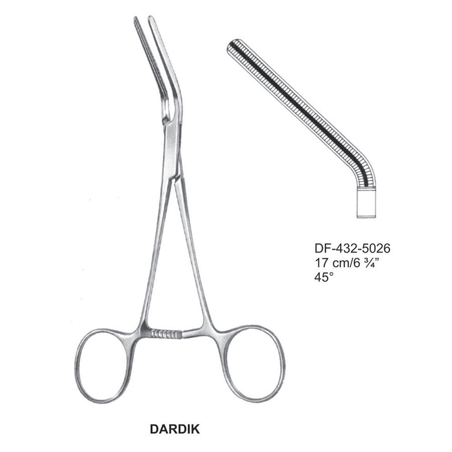 Dardik Atrauma Multi Purpose Vascular Clamps 17Cm,  45 Degrees (DF-432-5026) by Dr. Frigz