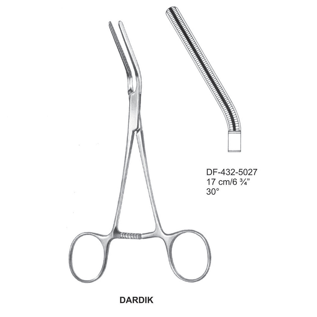 Dardik Atrauma Multi Purpose Vascular Clamps 17Cm,  30 Degrees (DF-432-5027) by Dr. Frigz