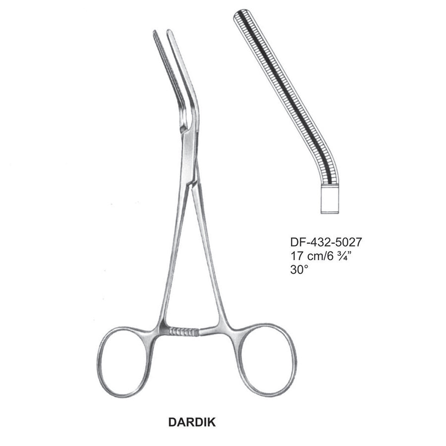 Dardik Atrauma Multi Purpose Vascular Clamps 17Cm,  30 Degrees (DF-432-5027) by Dr. Frigz