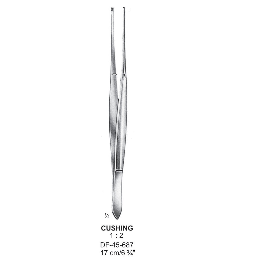 Cushing Tissue Forceps, Straight, 1:2 Teeth, 17cm (DF-45-687) by Dr. Frigz