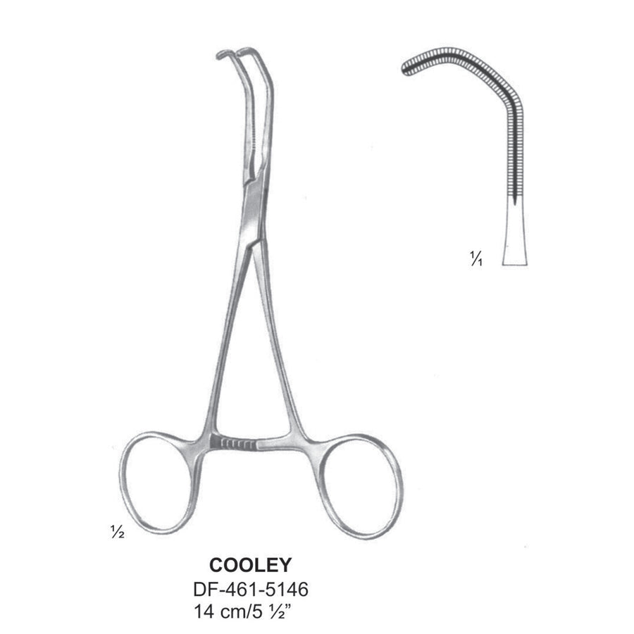 Cooley Atrauma Pediatric Vescular Clamps 14cm (DF-461-5146) by Dr. Frigz
