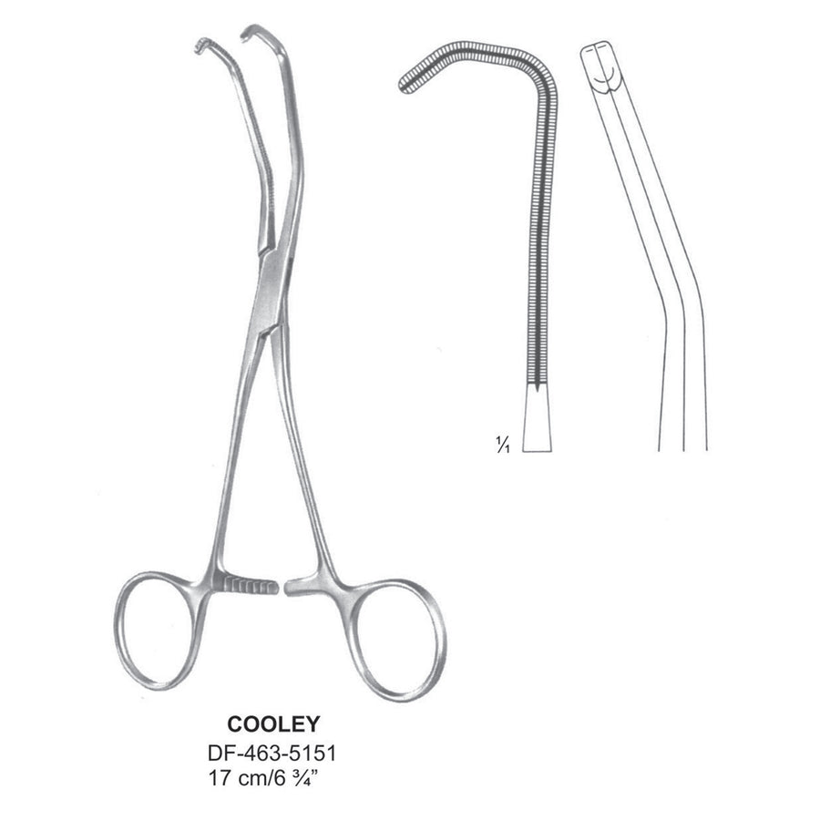 Cooley Atrauma Multi Purpose Vascular Clamps, 17cm (DF-463-5151) by Dr. Frigz