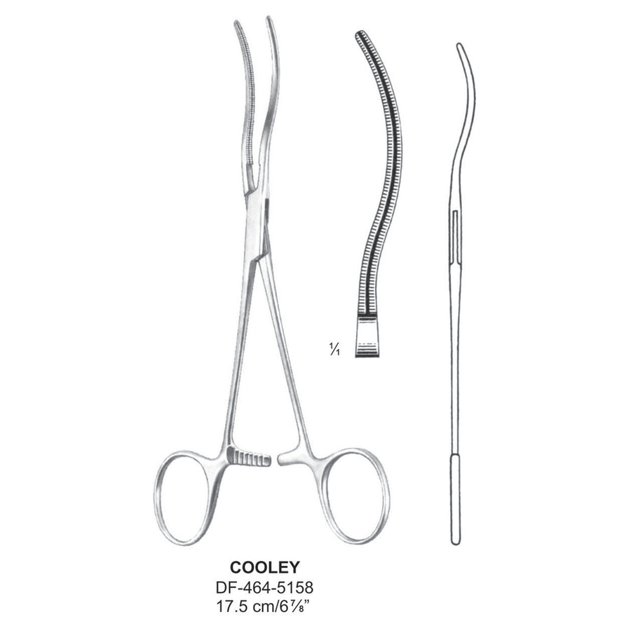 Cooley Atrauma Multi Purpose Vascular Clamps, 17.5cm (DF-464-5158) by Dr. Frigz