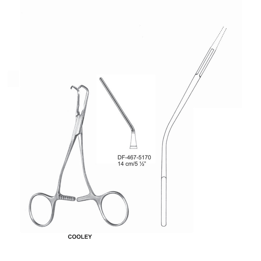 Cooley Atrauma Pediatric Vascular Clamps 14cm (DF-467-5170) by Dr. Frigz