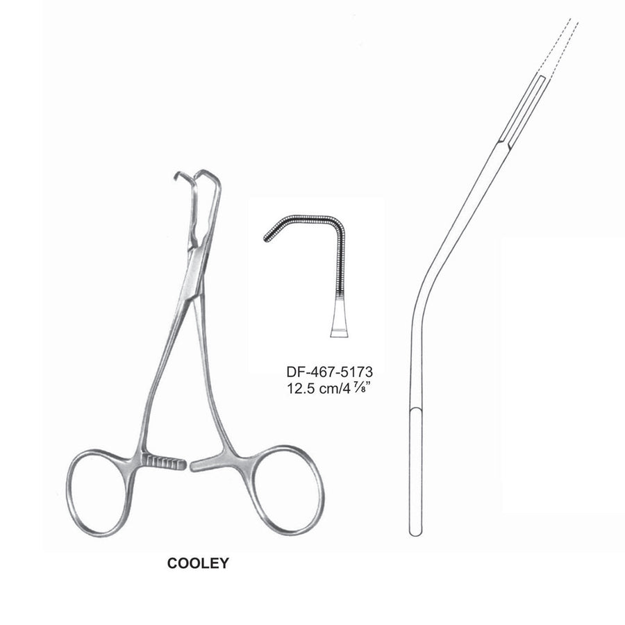 Cooley Atrauma Pediatric Vascular Clamps 12.5cm (DF-467-5173) by Dr. Frigz