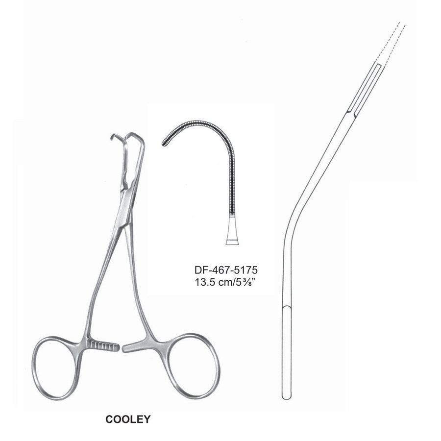 Cooley Atrauma Pediatric Vascular Clamps 13.5cm (DF-467-5175) by Dr. Frigz