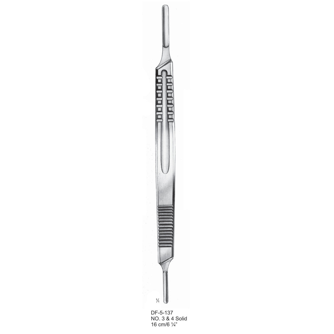 Scalpel Handles No.3+4, Double-Ended Solid 16cm (DF-5-137) by Dr. Frigz