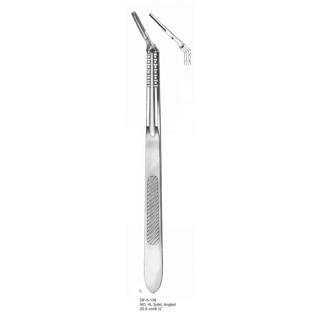 Scalpel Handle No.4L, Solid, Angled, 20.5cm (DF-5-139) by Dr. Frigz