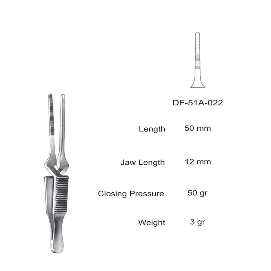 Diethrich  Bulldog Clamps, Straight, 50mm (DF-51A-022) by Dr. Frigz