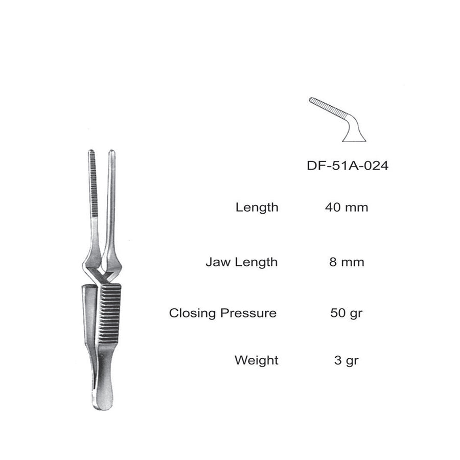 Diethrich  Bulldog Clamps, Angled, 40mm (DF-51A-024) by Dr. Frigz