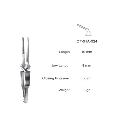 Diethrich  Bulldog Clamps, Angled, 40mm (DF-51A-024)