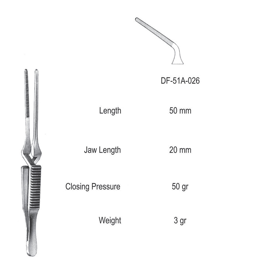 Diethrich  Bulldog Clamps, Angled, 50mm (DF-51A-026) by Dr. Frigz