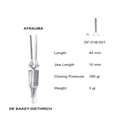 Debakey Bulldog Atrauma Bulldog Clamp, Straight, 45mm (DF-51B-001)