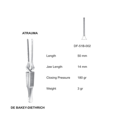 Debakey Bulldog Atrauma Bulldog Clamp, Straight, 50mm (DF-51B-002)