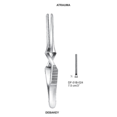 Debakey Atrauma Bulldog Clamp, Straight, 7.5cm (DF-51B-024)