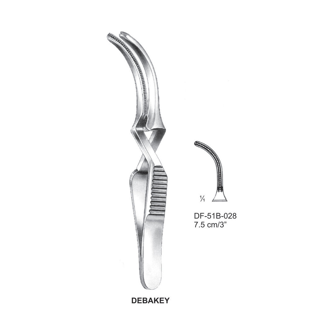 Debakey Atrauma Bulldog Clamp, Curved, 7.5cm (DF-51B-028) by Dr. Frigz