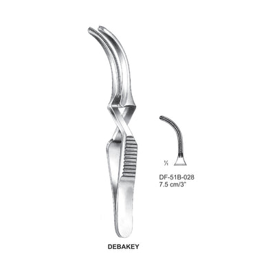 Debakey Atrauma Bulldog Clamp, Curved, 7.5cm (DF-51B-028)