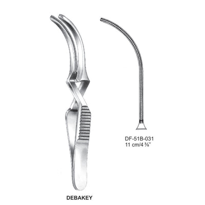 Debakey Atrauma Bulldog Clamp, Curved, 12cm (DF-51B-031)