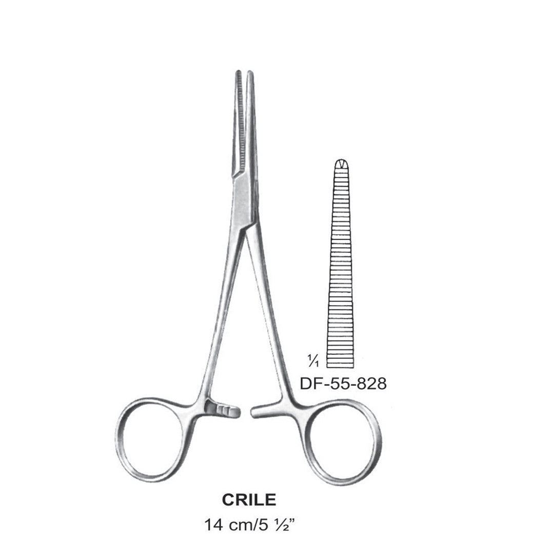 Crile Artery Forceps, Straight, 1X2 Teeth, 14cm (DF-55-828) by Dr. Frigz