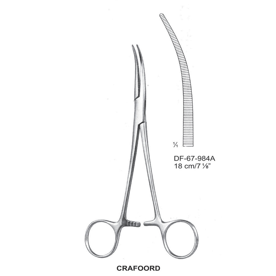 Crafoord Artery Forceps, Curved, 18cm (DF-67-984A) by Dr. Frigz