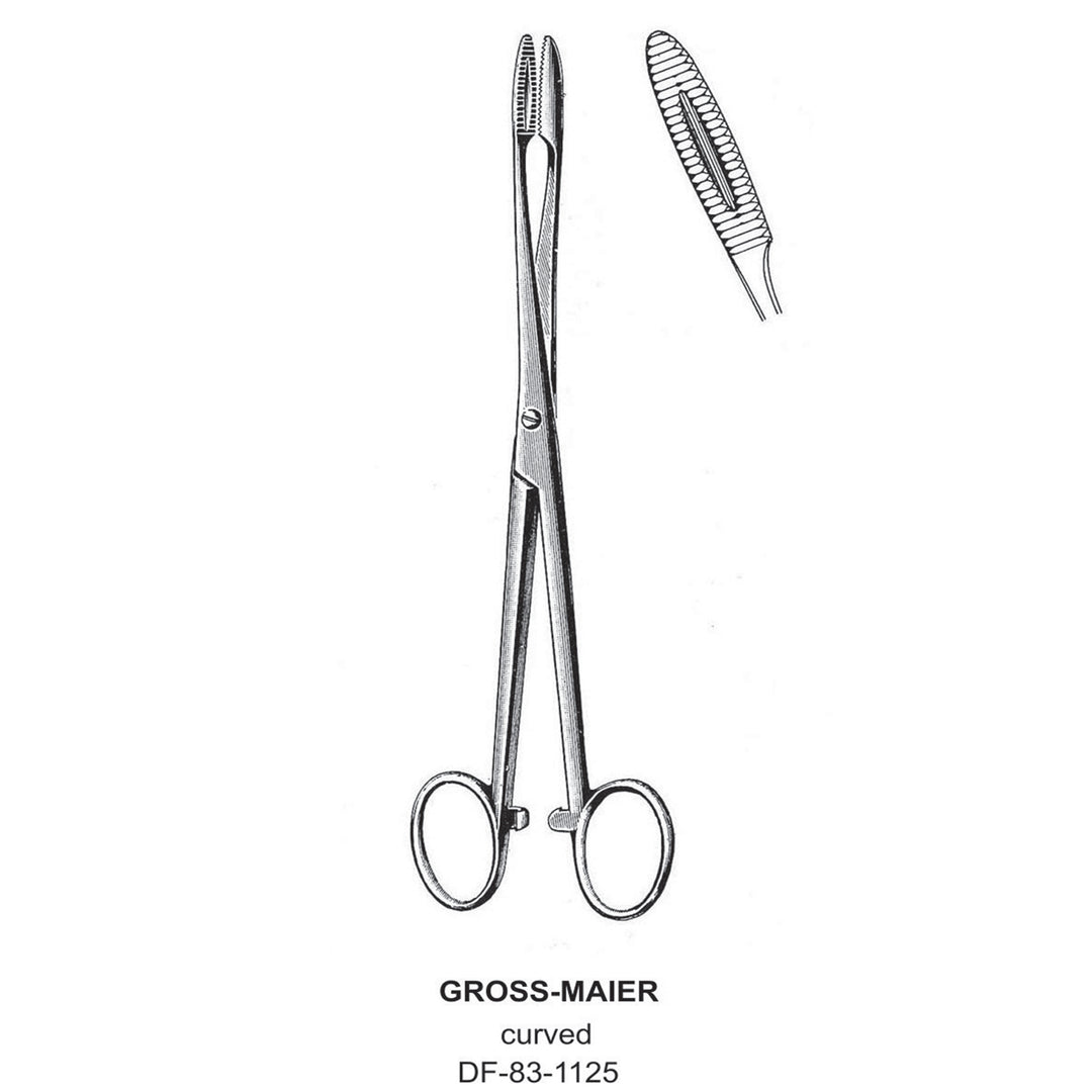 Gross-Maier Forceps, Curved, With Ratchet, 18cm (DF-83-1125) by Dr. Frigz