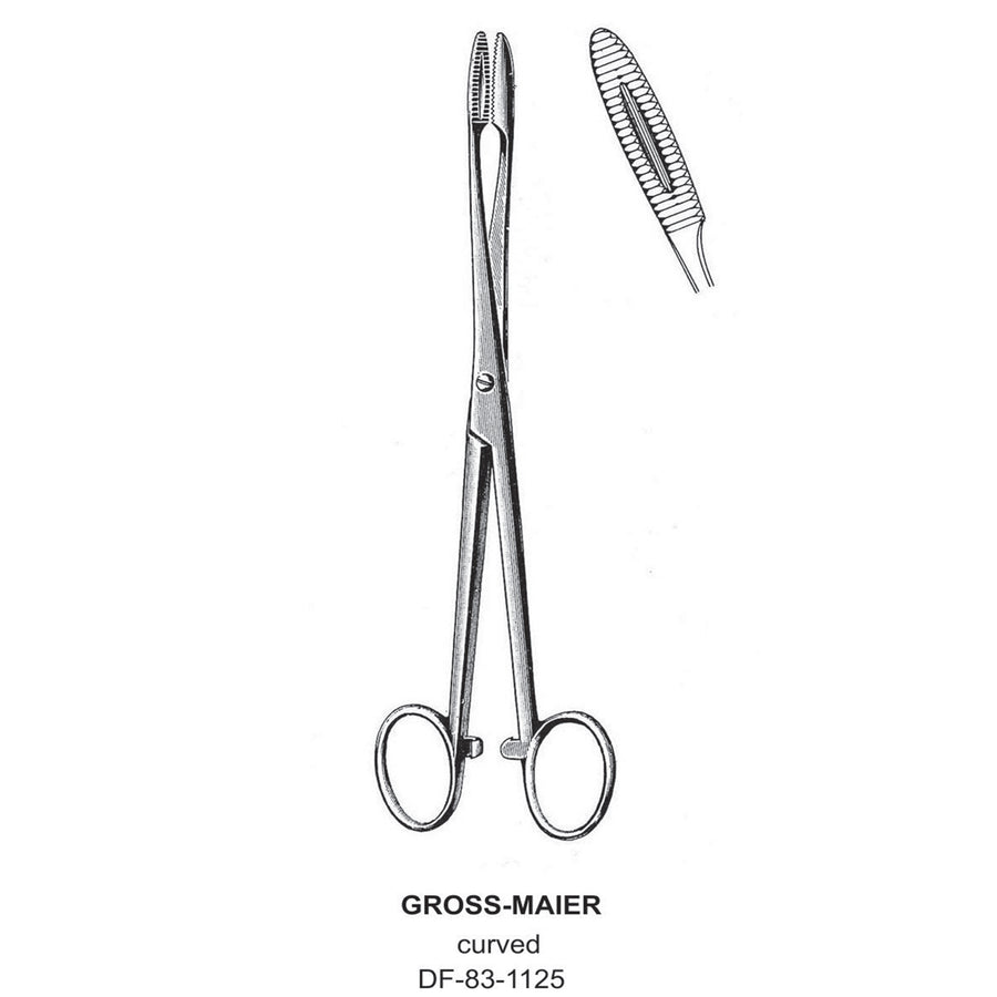 Gross-Maier Forceps, Curved, With Ratchet, 18cm (DF-83-1125) by Dr. Frigz