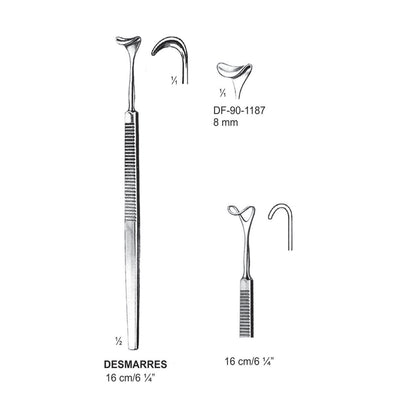 Desmarres Retractors,16Cm,8mm  (DF-90-1187)