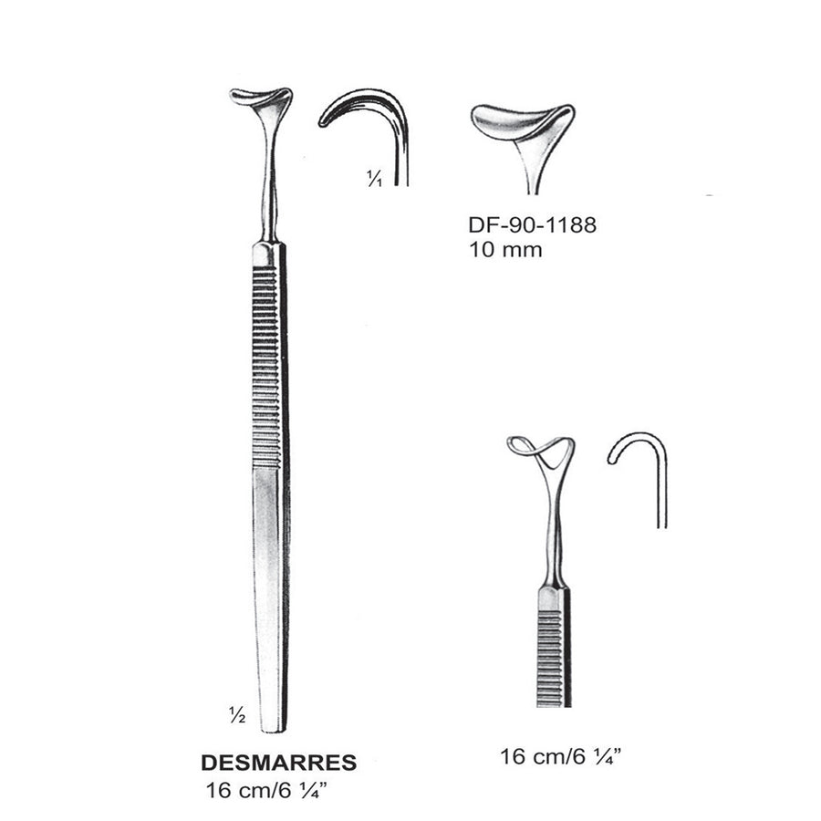 Desmarres Retractors,16Cm,10mm  (DF-90-1188) by Dr. Frigz