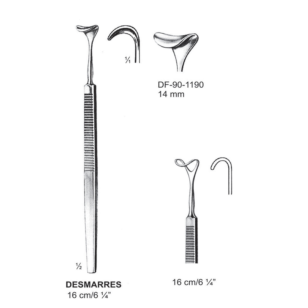 Desmarres Retractors,16Cm,14mm  (DF-90-1190) by Dr. Frigz