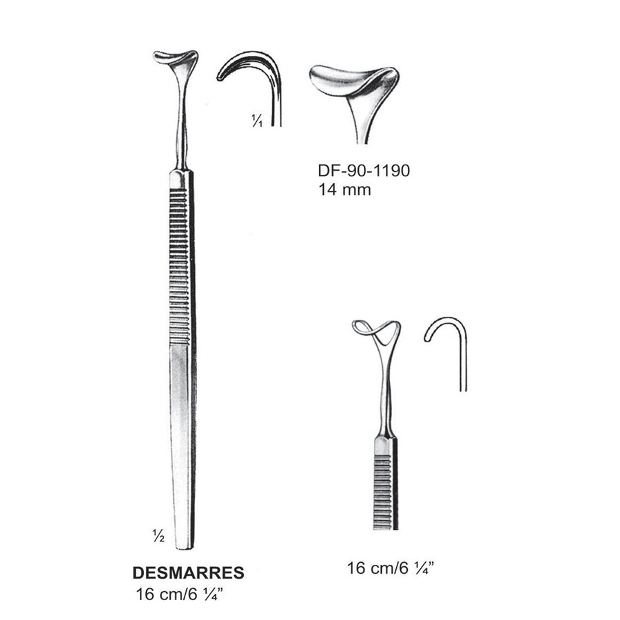Desmarres Retractors,16Cm,14mm  (DF-90-1190) by Dr. Frigz