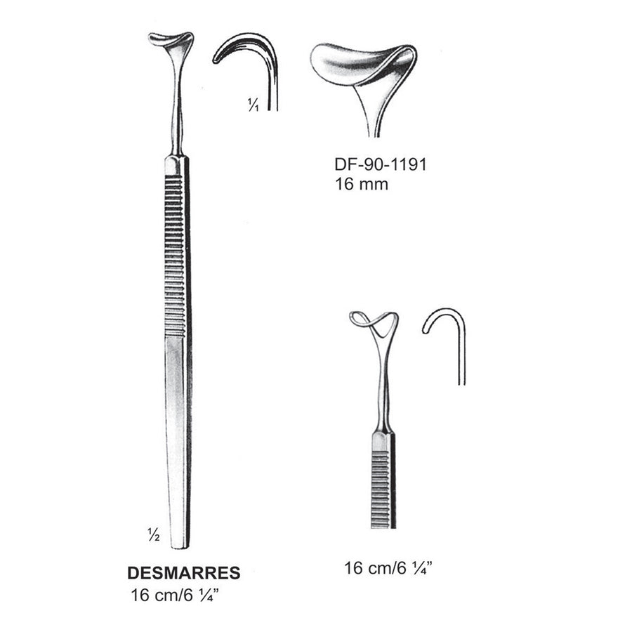 Desmarres Retractors,16Cm,16mm  (DF-90-1191) by Dr. Frigz