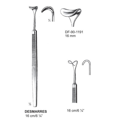 Desmarres Retractors,16Cm,16mm  (DF-90-1191)