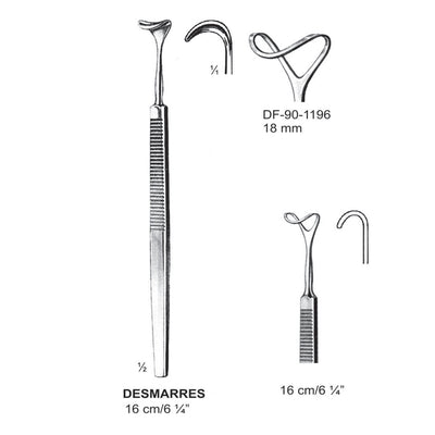 Desmarres Retractors,16Cm,18mm  (DF-90-1196)