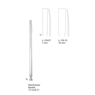 Steinhauser Bone Instruments Curved 17cm Flexible 7 mm (L-118-07)