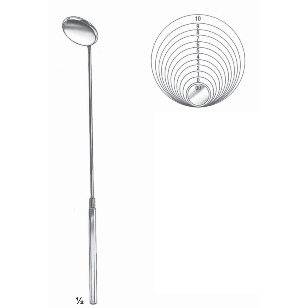 Mouth Mirrors 18.5cm Plane, With Fixed Handle Fig 00 8,5 mm (P-001-08) by Dr. Frigz