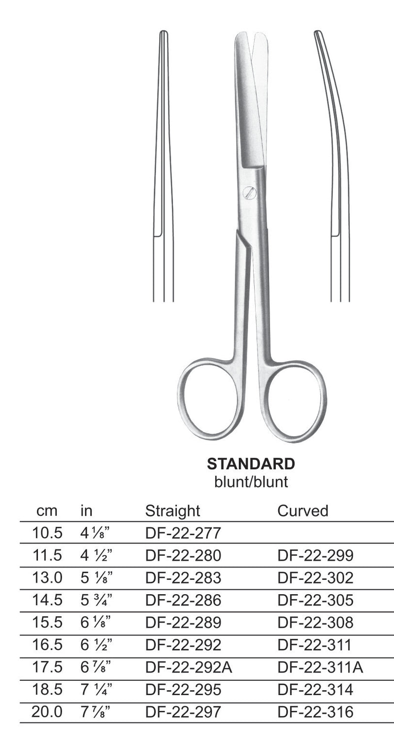 Standard Operating Scissors, Straight, Blunt-Blunt, 10.5cm (DF-22-277)