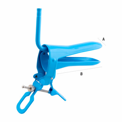 Single-Use Cusco Vaginal Speculum With Permanent Smoke Pipe, Small, Blue (Rocket Pattern) (14-332) by Dr. Frigz