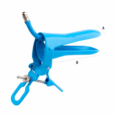 Reusable Cusco Vaginal Speculum With Permanent Smoke Evacuation Tubing, Medium, Blue (Rocket Pattern) (14-335) by Dr. Frigz