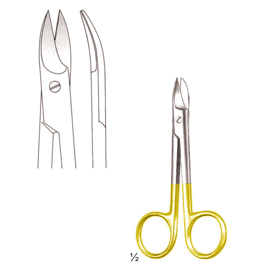 Tc Beebee Scissors Curved One Edge Toothed 10.5cm (B-005-10Tc) by Dr. Frigz