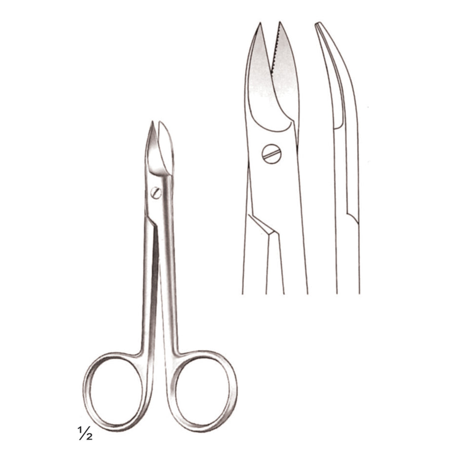 Beebee Scissors Curved One Edge Toothed 10.5cm (B-005-10) by Dr. Frigz