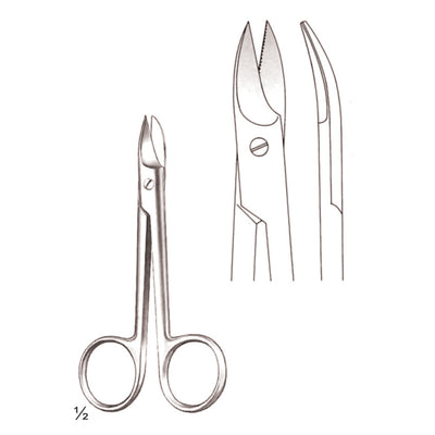 Beebee Scissors Curved One Edge Toothed 10.5cm (B-005-10)