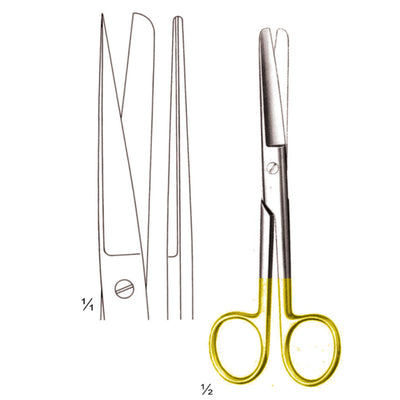 Tc Operating Scissors Standard Sharp-Blunt  Straight 14.5cm (B-007-14Tc) by Dr. Frigz