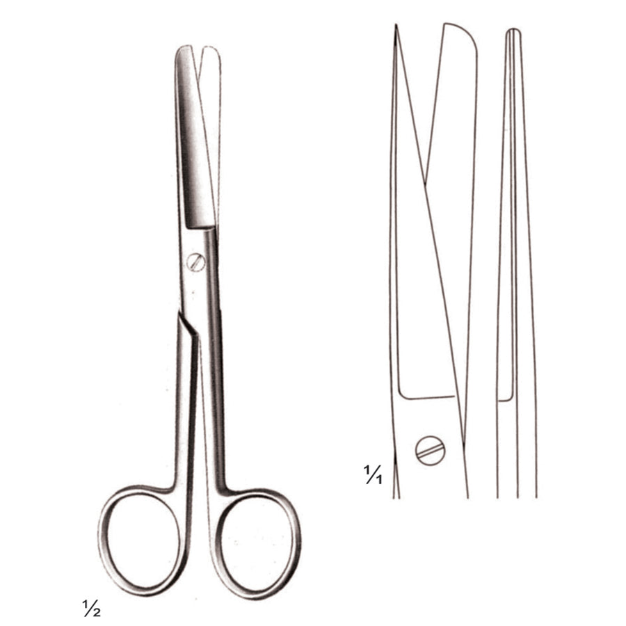 Operating Scissors Standard Sharp-Blunt  Straight 14.5cm (B-007-14) by Dr. Frigz