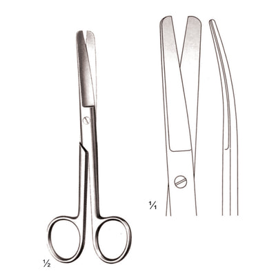 Standard Scissors Blunt-Blunt  Curved 14.5cm (B-009-14)