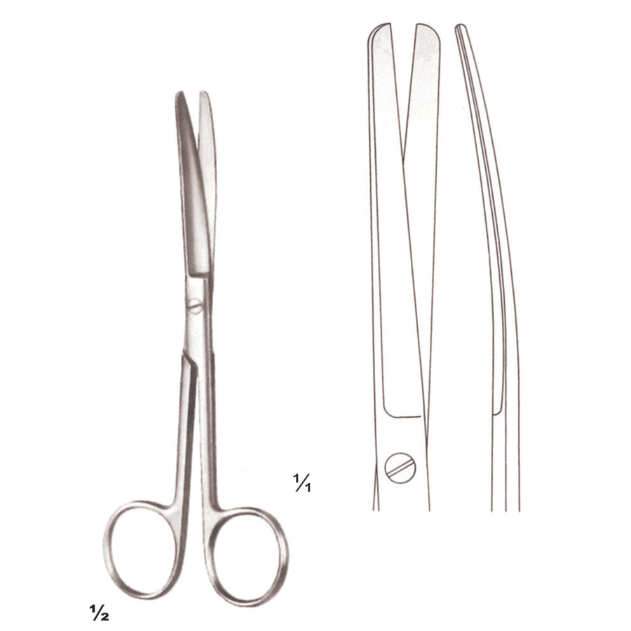 Scissors Delicate Blunt-Blunt  Curved 14.5cm (B-015-14) by Dr. Frigz